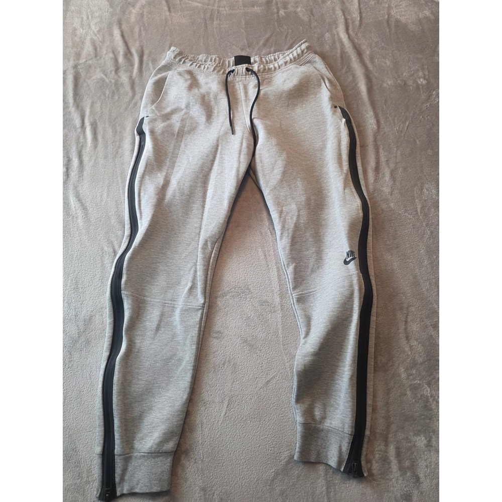 Nike Tech Fleece Joggers Mens Medium Gray Black Side Zip Sweatpants